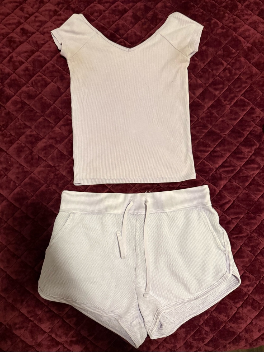 American Eagle Outfitters matching set  lilac top and relaxed drawstring Shorts